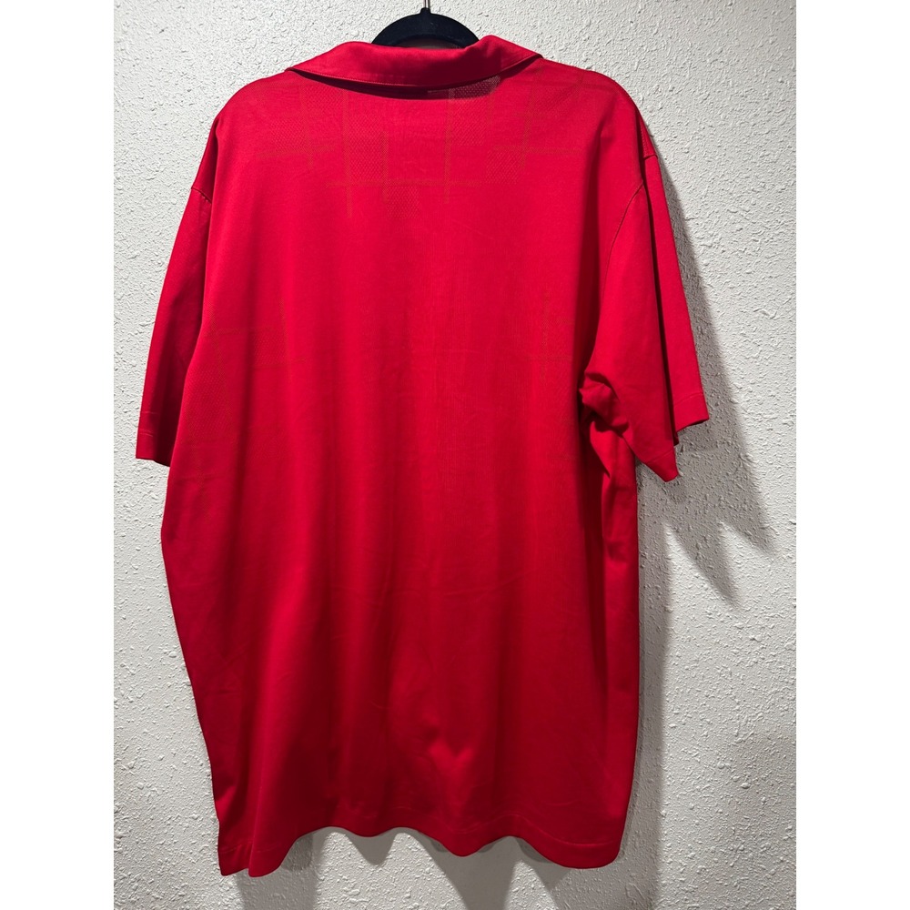 Nike Tiger Woods Collection Red Dri-FIT Golf Polo Shirt Mens XL Tonal Grid TW - Picture 5 of 5